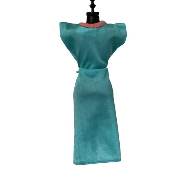 Vintage Mattel Genuine Barbie Fashion Turquoise Pink Dress #2092 - Picture 2 of 3